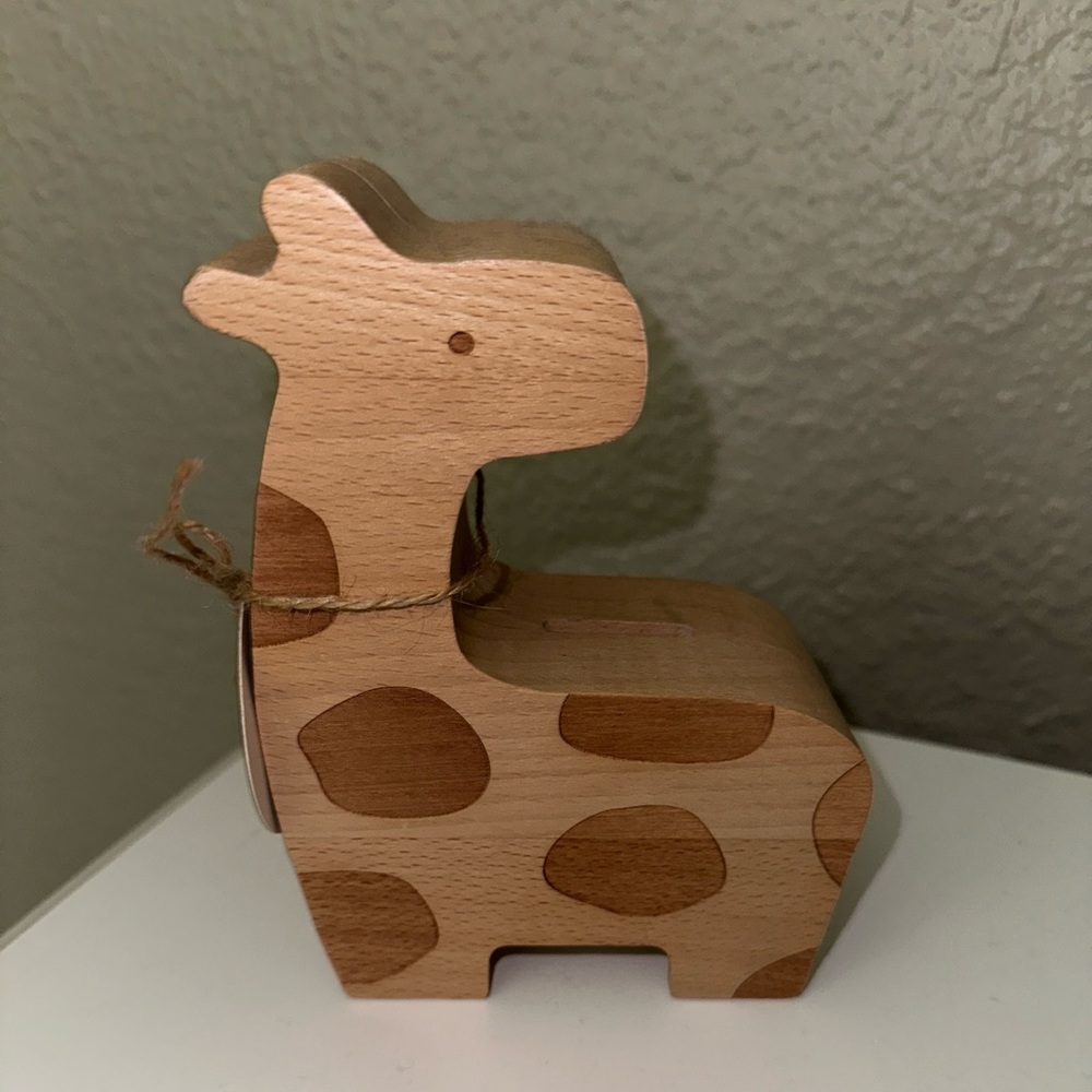 Wooden Giraffe Piggybank